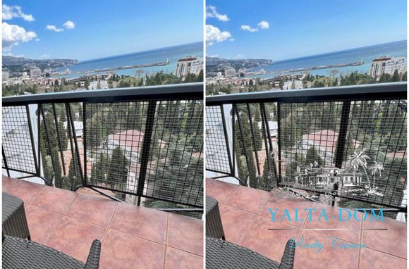 Квартира двухкомнатная с видом на море по ул.Боткинская центр Ялты